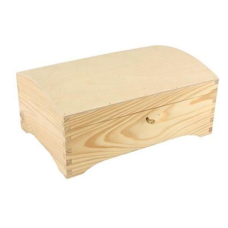 Pinewood Jewellery Box with Key, Organiser Gift